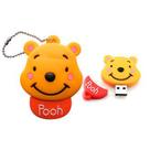 Pen Drive 8GB Ursinho Pooh Disney - Pendrive Cabeça Winnie The Pooh em Silicone USB Criativo