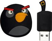 Pen Drive Angry Birds 8GB Boneco Bomba USB 2.0 Personagem Jogo Borracha Preta