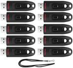 Pen Drive USB Sandisk Ultra 32 GB 130 MB/s Kit com 10 unidades Pen Drive USB Sandisk Ultra 32 GB 130 MB/s Kit com 10 unidades