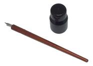 Pena De Caligrafia Gilott 1152 Aço Inox +1 Cabo +1 Tinta