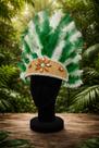 Penacho Cocar com Verde com Branco - Umbanda Candomblé