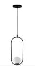 Pend Boll Oval Preto Fosco Caisma