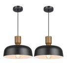 Pendant Light Darkaway Industrial Hammered Metal Shade, pacote com 2