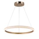 Pendente 1 Anel Halo Cristal Ouro 60cm LED 38W 3000K Bivolt DS8265 Delis
