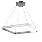 Pendente 1 Módulo Lygus Quadrado Cristal Prata LED 48W 3000K Bivolt DS8268 Delis