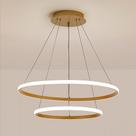 Pendente 2 Anéis Inverse Dourado 60cm Led 48W Bivolt