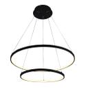 Pendente 2 Anéis Preto Fosco 60cm Led 45W 3000K Bivolt