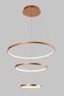 Pendente 3 Anéis Cobre Rose 60cm Led 48W 3000K Bivolt