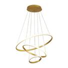 Pendente 3 Anéis Inverse Dourado 60cm Led 58W 3 em 1 Bivolt