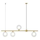 Pendente 4 Globos Ball De Vidro Duplo Transparente Dourado Escritorio Zan84