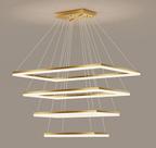 Pendente 4 Módulos Dourado Escovado Fosco 100cm Led 180W 3200K Bivolt Cabo de 370cm