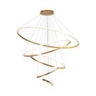Pendente 5 Anéis Dourado Inverse 100cm Led 132W 4000K Bivolt Cabo de 4 metros