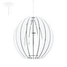 Pendente aço branco madeira branca 300 mm 1 X E27 Pendente aço branco madeira branca 300 mm 1 X E27