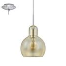 Pendente aço cromado vidro âmbar 1 X E27 Pendente aço cromado vidro âmbar 1 X E27