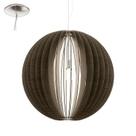 Pendente aço níquel acetinado madeira marrom 700 mm 1 X E27 Pendente aço níquel acetinado madeira marrom 700 mm 1 X E27
