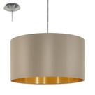 Pendente aço níquel acetinado tecido castanho dourado. 1 X E27 Pendente aço níquel acetinado tecido castanho dourado. 1 X E27