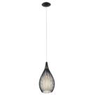 Pendente aço preto vidro acetinado branco 1 X E27 Pendente aço preto vidro acetinado branco 1 X E27