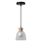 Pendente Acqua Preto Natural Com Vidro Transparente 18,5Cm Blumenau