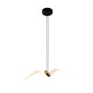 Pendente Águia Gaivota Pássaro Preto Com Dourado Led 3 Cores Moderno 12W Bivolt Para Cabeceira Quarto Sala Decorativo