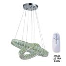 Pendente Aliança Dupla Cristal c/ Controle Remoto - 3 Cores - Luz Oculta