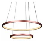 Pendente Aluminio 2 Anéis Rosé 50w 3 Cores De Luz