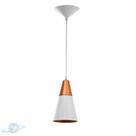 Pendente Alumínio Cone 20cm Branco Com Topo Cobre E27 Pendente Alumínio Cone 20cm Branco Com Topo Cobre E27