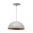 Pendente Alumínio Meia Lua 33cm Branco Com Interior Cobre E27