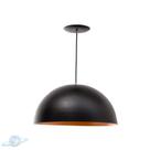 Pendente Alumínio Meia Lua 40cm Preto Com Interior Cobre E27