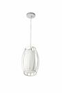 Pendente aramado branco com copo interno branco fosco
