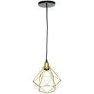 Pendente Aramado Diamante Cabo 1,5 Mt Luminária Lustre Pequeno Teto Retrô Dourado Agp Ilumini Pendente Aramado Diamante Cabo 1,5 Mt Luminária Lustre Pequeno Teto Retrô Dourado Agp Ilumini