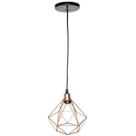 Pendente Aramado Diamante Cabo 2 Mt Luminária Lustre Luxo Industrial Teto Retrô Balcão Agp Ilumini