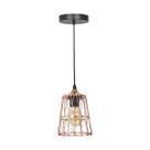 Pendente aramado former g-light gold rosé com canopla preta e-27