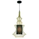 Pendente Aramado Metal Dourado/Preto Ø38cm 1xE27