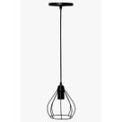 Pendente Aramado Mini Lampião Preto Fosco 16cm 1X E27 - ADM - ADM247