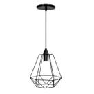 Pendente Aramado Piramide Preto Fosco 20cm 1X E27 - ADM - ADM37