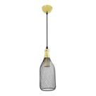 Pendente Aramado Preto e Dourado Copper Garrafa XN004G Bella ST2651 - Bella Iluminação