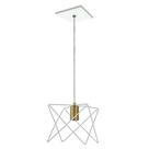 Pendente aramado retangular branco 1l