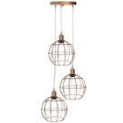 Pendente Aramado Triplo Globo Luminária Lustre Cabo Cristal Retrô Vintage Agp Industrial Luxo Pendente Aramado Triplo Globo Luminária Lustre Cabo Cristal Retrô Vintage Agp Industrial Luxo