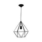 Pendente Attena Diamante Aramado 3006 1xE27 Preto Bivolt
