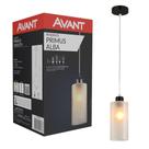 Pendente Avant Primus Alba 1XE27, Suporte Preto, Vidro Fosco