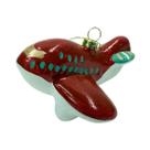 Pendente Avião Vermelho Decorativo Natalino Enfeite 11,5 cm Ornamento Decoração Suspensa De Natal