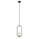 Pendente Ball Preto com Esfera Vidro Champagne Lavabo Acl78