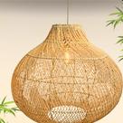 Pendente Bambu Artesanal Casa Cozinha Rattan 50cm Rustico