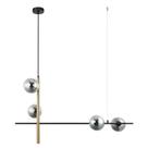 Pendente Bambu Preto e Bronze Globo Fumê 92cm 4G9 HL019 Bella Pendente Bambu Preto e Bronze Globo Fumê 92cm 4G9 HL019 Bella