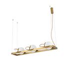 Pendente baya retangular 100x18cm aço inox e vidro dourado e fosco - nordecor 2247