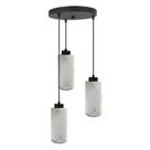 Pendente Belize Preto Com Vidro Leitoso 3 Lampadas E27 Kin