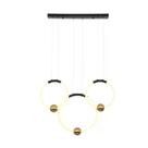 Pendente bella ak003 mondo preto/ dourado 30x40x30cm 74cm 8cm 46cm 41w 3000k 2880lm