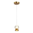 Pendente Bella Bambini DW009 LED 7W 3.000K Metal Dourado e Vidro