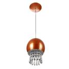 Pendente Bola Pequena 15cm Cobre Com Cristais Acrilico
