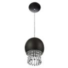 Pendente Bola Pequena 15cm Preto Com Cristais Acrilico